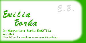 emilia borka business card
